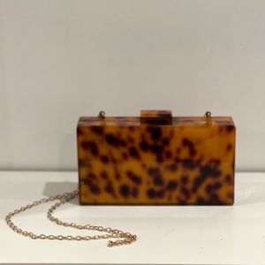 Tortoise Shell / Leopard Pattern Acrylic Clutch